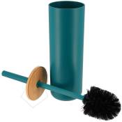 Tendance - brosse wc ps avec couvercle bambou - bleu