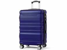 Valise rigide en abs, avec serrure tsa et 4 roulettes, bagage à main, 47x31x75cm, bleu