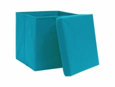 Vidaxl boîtes de rangement avec couvercles 10pcs 28x28x28cm bleu azuré 325234