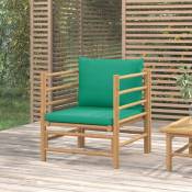 Vidaxl - Canapé de jardin avec coussins vert bambou