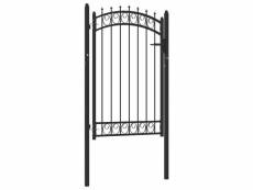 Vidaxl portail de clôture avec pointes acier 100x150 cm noir