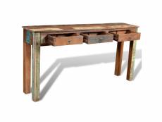 Vidaxl table console avec 3 tiroirs bois recyclé 241137