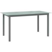 Vidaxl - Table de jardin Gris clair 150x90x74 cm Aluminium et verre