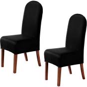 Wellhome - Ensemble de 2 couvercles de chaises avec arrière rond à l'arrière