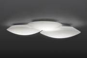 Applique Puck Triple LED / Plafonnier - 56 x 49 cm - Vibia blanc en verre