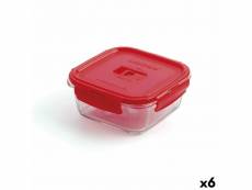 Boîte à lunch hermétique luminarc pure box 760 ml rouge verre (6 unités)