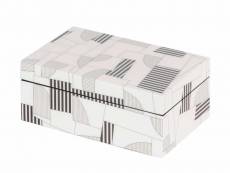 Boîte en mdf blanc gris 20x12x8 cm