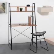 Bureau design industriel minimaliste avec étagères