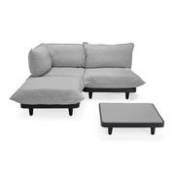 Canapé d'angle Paletti set / Ensemble : table basse 90 x 90 cm + canapé L 180 cm (accoudoir gauche) - Fatboy gris en tissu