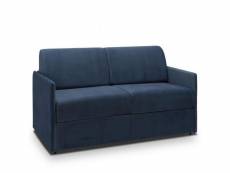 Canapé lit express colosse couchage 160 cm matelas épaisseur 22 cm à mémoire de forme velours bleu marine 20100990272