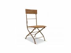 Chaise bois fer forgé marron 40x50.5x93.5cm - décoration