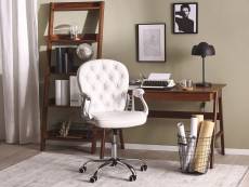 Chaise de bureau en cuir pu blanc princess 150044