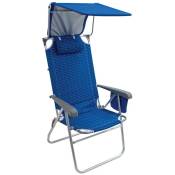 Chaise de camping Chaise de plage pliante avec toit solaire et porte-gobelet bleu - Rio Brands