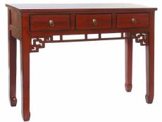 Console table console en métal et orme coloris rouge - longueur 113 x profondeur 38 x hauteur 84 cm