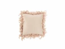 Coussin plumes polyester rose poudre - l 45 x l 45
