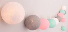 CREATIVECOTTON Guirlande Lumineuse 'Chambre Bébé', 20 Boules de Coton avec Mode Timer et Mode Veilleuse
