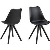 Ebuy24 - Dima Chaise de salle à manger en forme de coque, noir.