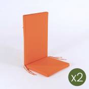 Edenjardin Cojines - Lot de 2 coussins pour fauteuil inclinable d'extérieur standard couleur orange Dimensions: 48x114x5 cm Repousse l'eau Dého