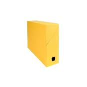 Exacompta - Boîte de classement carton toilé dos 9 cm jaune - Lot de 5 - Jaune
