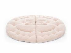 Fauteuil convertible futon brodie velours blanc crème