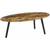Helloshop26 - Table basse de salon avec pieds bois mdf 110 x 60 x 40 cm bois foncé noir - Bois