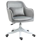 HOMCOM Chaise de bureau chaise en velour fauteuil massant