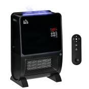 HOMCOM Chauffage humidificateur 2 en 1 avec éclairage LED 3 couleurs 2000 W céramique PTC 3 modes, timer télécommande incluse ABS noir