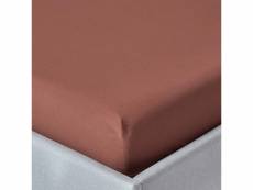 Homescapes drap-housse uni 180 x 200 cm 100 % coton égyptien 200 fils coloris chocolat BL1112D