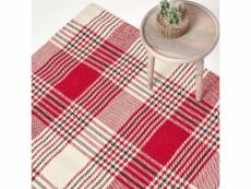 Homescapes tapis en laine à imprimé tartan rouge - walker - 70 x 120 cm RU1300B