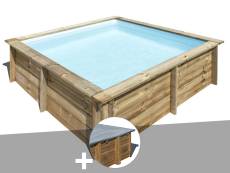 Kit piscine bois Gré City 2,25 x 2,25 x 0,68 m + Bâche hiver