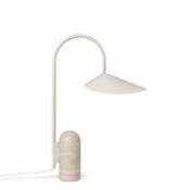 Lampe de table Arum / Métal & pierre - Orientable - Ferm Living blanc en métal