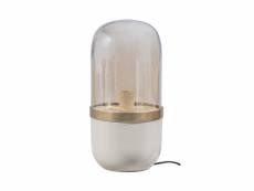 Lampe de table ou chevet - métal/verre - gris - 43x20x20 cm FLORA coloris gris