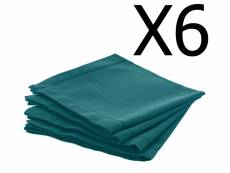 Lot de 24 serviettes de table coloris bleu canard en coton - l. 40 x l. 40 cm -pegane-