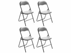 Lot de 4 chaises pliables felix , gris / argent