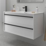 Meuble de salle de bain Attila Salgar Sans miroir - 100 cm - Sans colonne - Blanc satin