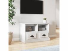 Meuble tv contemporain | banc tv armoire tv | blanc 80x35x50 cm bois d'ingénierie meuble pro frco75372