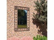 Miroir mural de jardin rectangulaire 50 x 80 cm noir