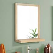 Miroir rectangulaire avec tablette en bois 60 x 70cm enio - Bois