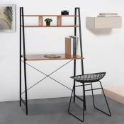 Office24 - Bureau design industriel minimaliste avec étagères 84x142 Cactus