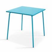 Oviala - Table de jardin carrée en métal bleu - Palavas