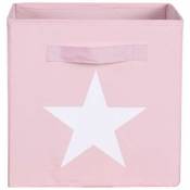 Panier en tissu 30x30 cm STAR FABRIC BOX coloris rose