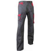 Pantalon de travail Multi Poches LMA Lin Gris / Rouge 42 - Gris / Rouge
