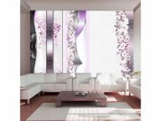Papier peint intissé fleurs parade of orchids in violet