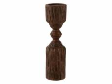 Paris prix - bougeoir déco en bois "pilier" 37cm marron