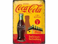 Plaque métallique coca-cola drink in bottles