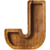 Ranipobo - Tirelire en bois pour gar cons et filles Pimpimsky, tirelire decorative moderne en forme de cadre de tirelire lettre - lettre j