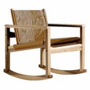 Rocking chair Peglev - Objekto marron en cuir