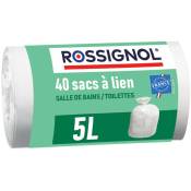 Rossignol - Lot de 40 sacs poubelle 5L bagy Made in France - Blanc