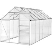 Serre de jardin en aluminium - tente, abri de jardin, serre de jardinage - 375 x 185 x 195 cm - blanc transparent
