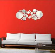 Stonges Rond Cercle Miroir Wall Sticker Amovible Acrylique